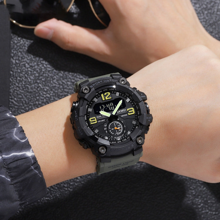 skmei-1965-stainless-steel-buckle-pu-strap-waterproof-electronic-watcharmy-green